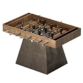 Walnut Wood Foosball Entertainment Table With Metal Base And Player Rods