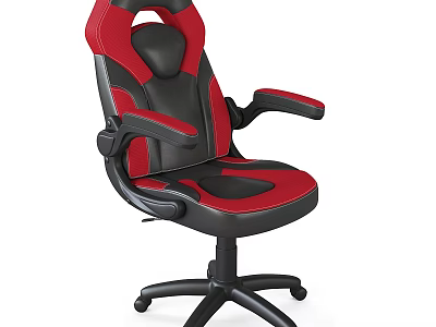 Modern Red And Black Office Chair With Ergonomic Design Adjustable Arms Swivel Base 3d model