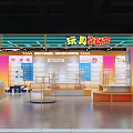 Shopping Mall Toy Story Counter With Colorful Design Neon Lights And Display Shelves