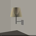 Modern Wall Lamp with Black Glass Shade and Warm Light Mounted on Beige Wall
