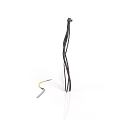 Black Cables And Short Yellow Gray Wires Displayed On White Background
