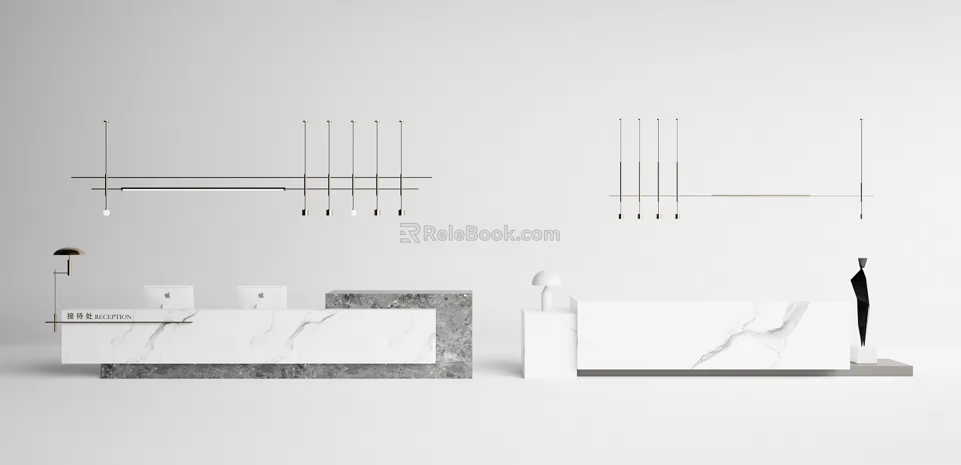 Modern reception desk Simple reception desk Front desk 3d model