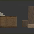 Stylish Wooden Counter With Curved Design And Bookshelf In Interior Setting