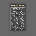 Modern Grid Shape Wall Decor With Black And White Abstract Pattern Design 3d model