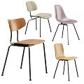 Stylish Leisure Chairs With Wooden Backs And Black Metal Frames In Diverse Colors