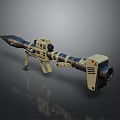 Tan Military Rocket Launcher with Scope Stand And Electronic Control Panel Design 3d model