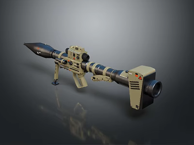 Tan Military Rocket Launcher with Scope Stand And Electronic Control Panel Design 3d model