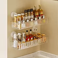 Wall Mounted Transparent Racks For Organizing Spice Bottles Oils And Seasonings