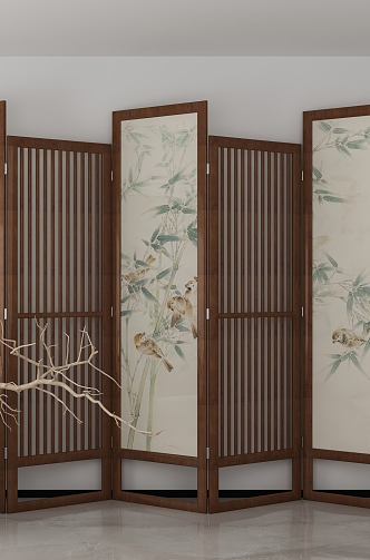 new chinese style screen 3d model