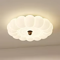 Modern Petal Shaped Ceiling Light With White Lampshade And Soft Lighting 3d model