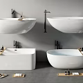 Modern Bathtub Interior Design With Freestanding Vessel Wooden Tray Toiletries And Slippers