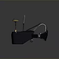 Black Computer Wireless Adapter with Gold Antennas and External Gray Module