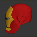 Red And Yellow Iron Man Helmet Combat Weapon With Metallic Design And Shiny Finish