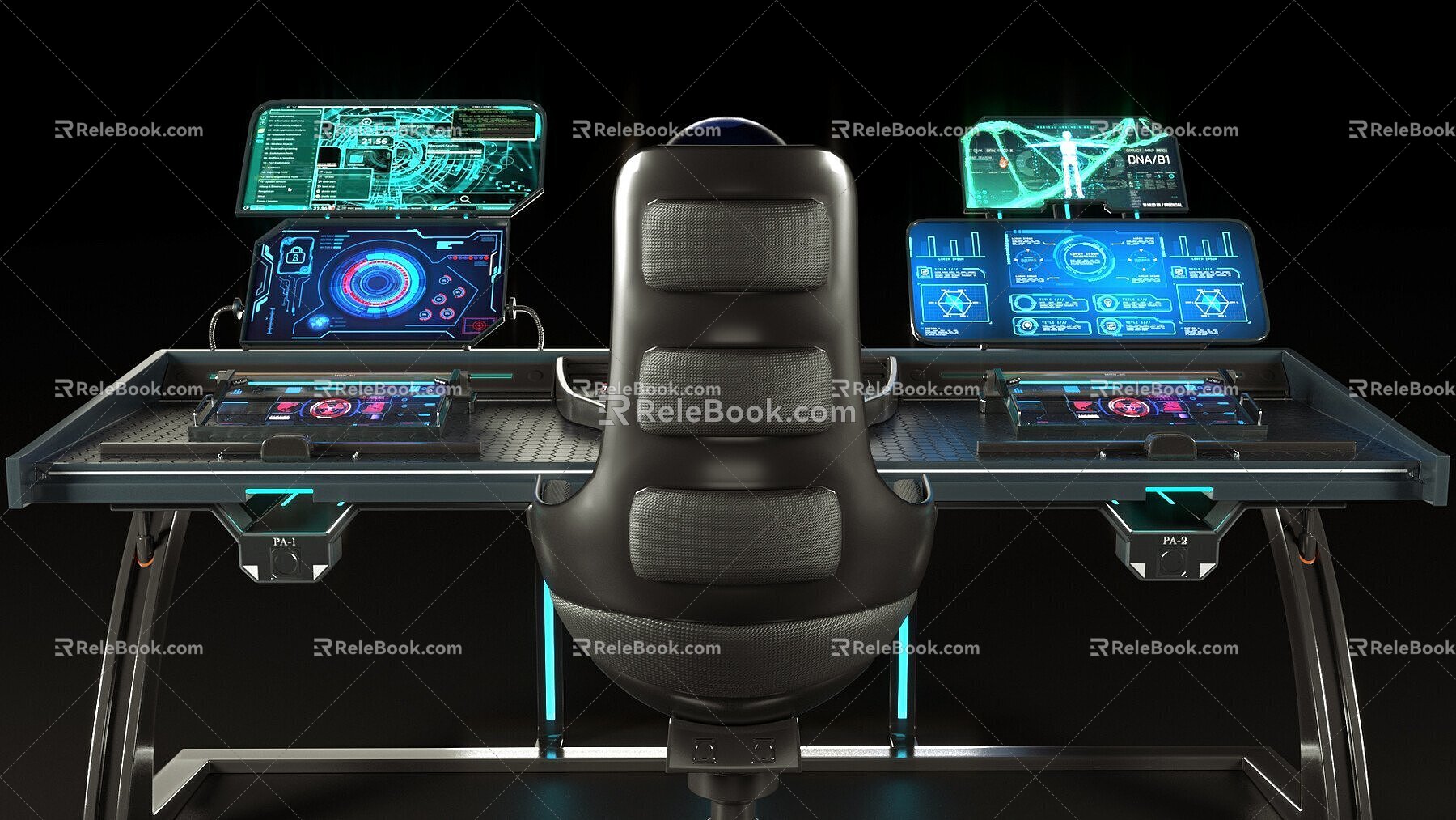 sci-fi console panel console command room sci-fi computer 3d model