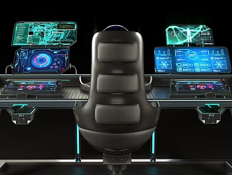 sci-fi console panel console command room sci-fi computer 3d model