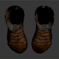 Brown Leather High Top Boots Featuring Lace Up Design And Distressed Finish