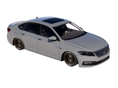 Modern Silver Sedan Car With Black Roof And Alloy Wheels Design 3d model