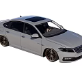 Modern Silver Sedan Car With Black Roof And Alloy Wheels Design