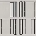 Multi-link folding door sliding door 3d model