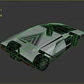 Silver Concept Sports Car with Black Roof Grille Rear Red Taillights Sleek Lines Futuristic Design