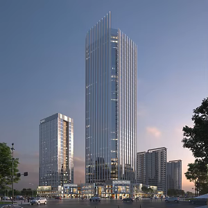 modern office building high-rise office building 3d model