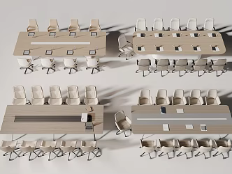 Modern Conference Table and Chair 3d model