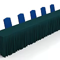 Elegant Stage Setup With Long Table Dark Green Tablecloth And Blue Chairs