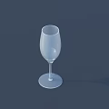 Transparent Wine Glass With Slim Body And Round Base On Dark Background