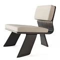 Modern Style Accent Chair With Light Beige Fabric Upholstery And Dark Wooden Angular Legs