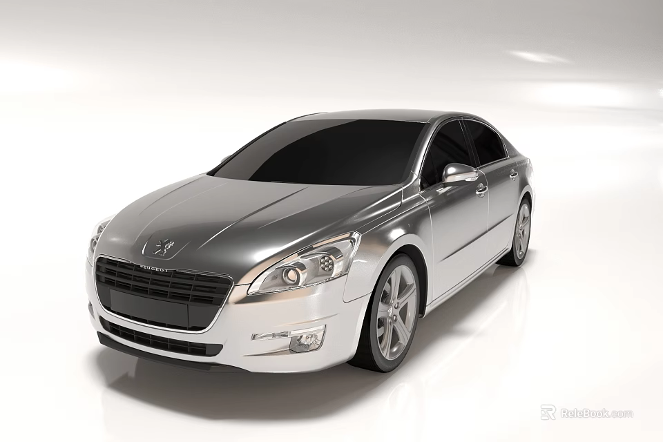 Silver Sedan With Sleek Modern Design Smooth Body Shiny Finish And Alloy Wheels 3d model 