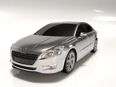 Silver Sedan With Sleek Modern Design Smooth Body Shiny Finish And Alloy Wheels 3d model