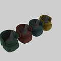 Colorful Modern Single Sofa Designs With Pillows And Cozy Blankets 3d model