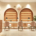 Ying Shiyi Mall Store Manicure Eyelash One Stop Service With Arched Door Round Windows And Green Plants
