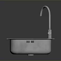 Stainless Steel Kitchen Sink With Faucet And Draining Board For Home Daily Use