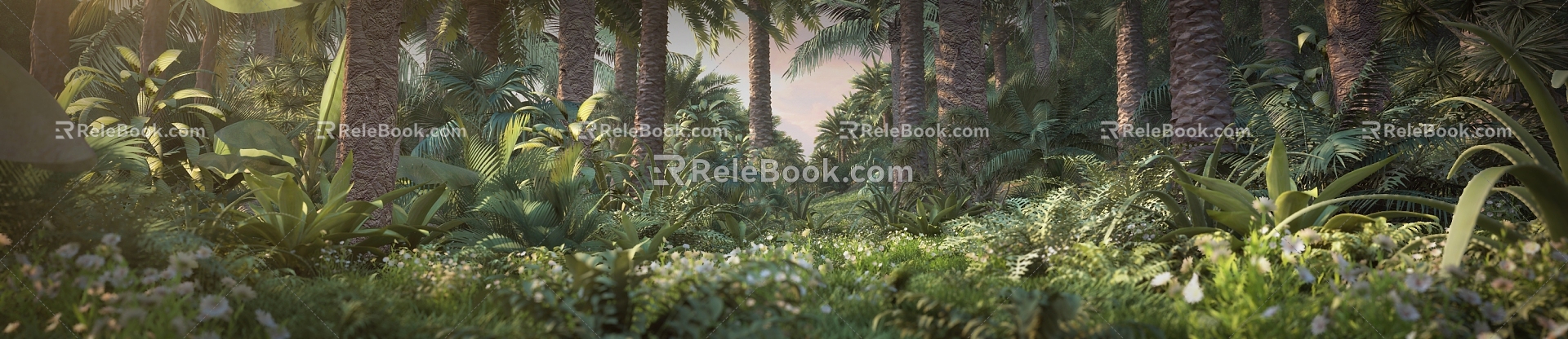 Modern Cartoon Scene Forest Dusk 3d model