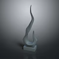 Modern Abstract Flame Sculptural Interior Decorative Home Furniture With Gray Base