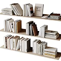 Neatly Arranged Books And Magazines On Wooden Shelves With Multiple Layers