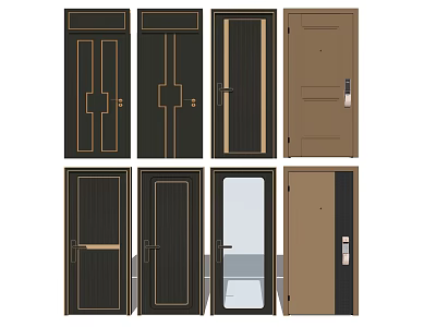 Modern Door Home Door Security Door Single Door 3d model