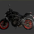 Sleek Black Motorcycle With Red Wheels And Modern Sporty Design Features