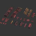 Modern Sci-Fi Equipment Sci-Fi Components High-Tech Components 3d model