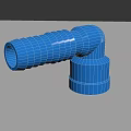 Blue Plastic Elbow Pipe Fitting Component For Plumbing System Applications 3d model