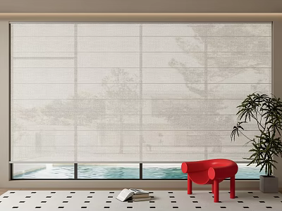 Roman curtain Shangri-La curtain venetian curtain dream curtain roller shutter 3d model