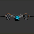Modern Gray Passenger Aircraft With Blue Nose Orange Accent Engines And Streamlined Design