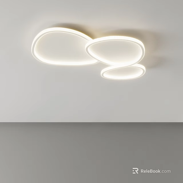Modern Cloud Shaped LED Ceiling Light With Soft Glow For Home Interior Decor 3d model 
