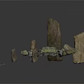 Stone and Wood Natural Elements for Scattered Decorative 3d model