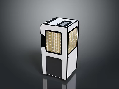 Modern White and Black PC Case with Mesh Front Panel and Digital 3d model