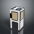 Modern White and Black PC Case with Mesh Front Panel and Digital 3d model