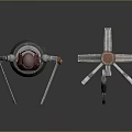 Game And Movie Robot Characters With Red Orange Torsos Silver Limbs And Unique Bases