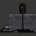 Weapon Communication Device With Vintage Radio Microphone Green Digital Screen Knobs And Connecting Cables 3d model