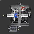 Professional 3D Printer Machine With Metal Frame Blue Print Head Print Bed And Control Unit